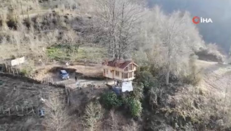 Rize’de 150 yıllık ağacın gövdesine 2+1 ev yaptı